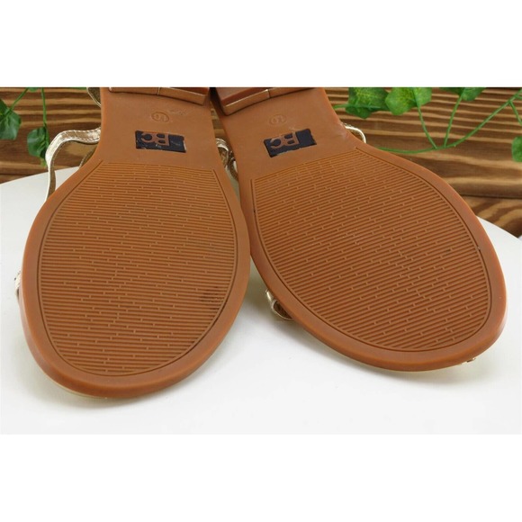 BC Sz 10 M Gold Strappy Synthetic Women Sandals - Picture 8 of 10